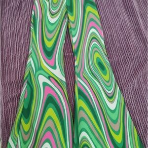 Colorful Swirl Pattern Flare Pants